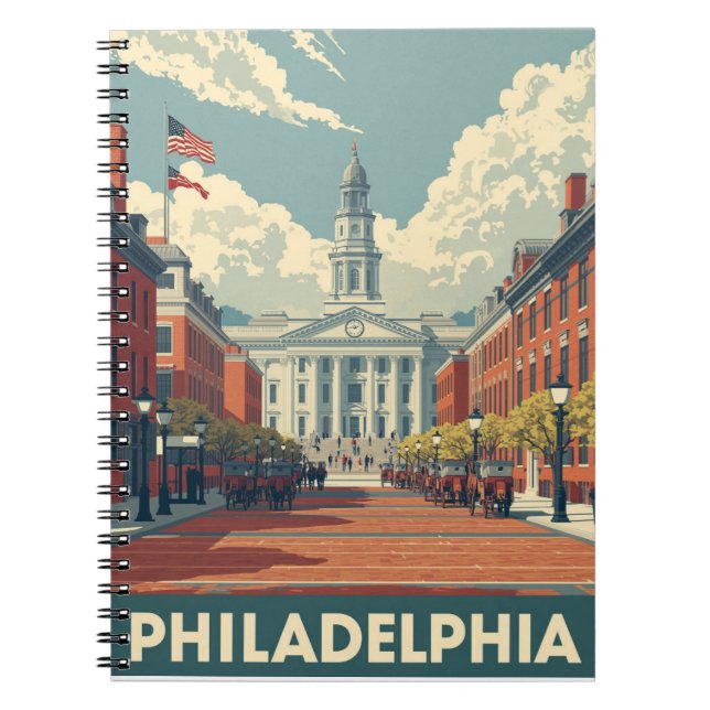 Caderno Espiral Vintage Philadelphia (Frente)