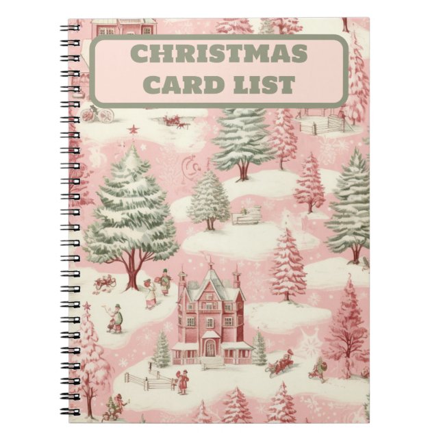 Caderno Espiral Vintage Pink Natal (Frente)