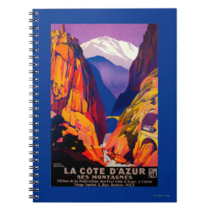 Caderno Espiral Vintage PosterEurope 2 de Cote d'Azur do La