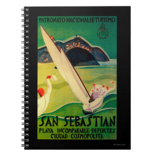 Caderno Espiral Vintage PosterEurope de San Sebastian