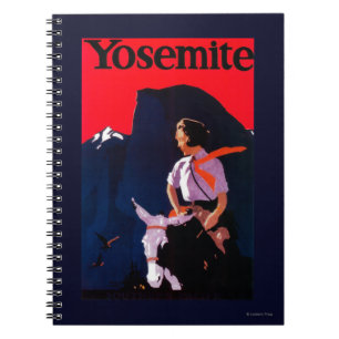 Caderno Espiral Vintage PosterYosemite de Yosemite, CA