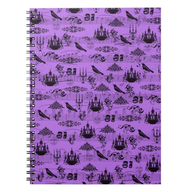 Caderno Espiral Vintage Purple Halloween (Frente)