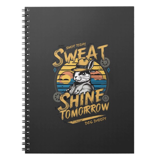 Caderno Espiral Vintage Rabbit Workout Motivation Art (Frente)