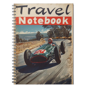 Caderno Espiral Vintage Racing Carro na Austrália