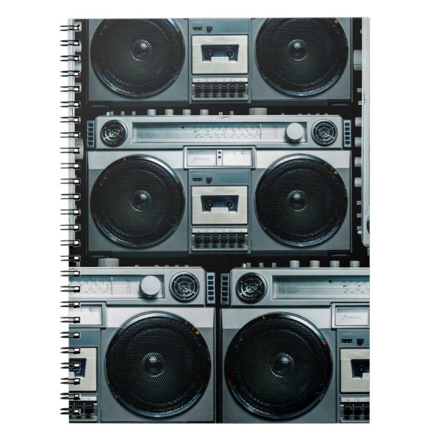 Caderno Espiral Vintage radio boombox (Frente)