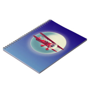 Caderno Espiral Vintage Red Biplane
