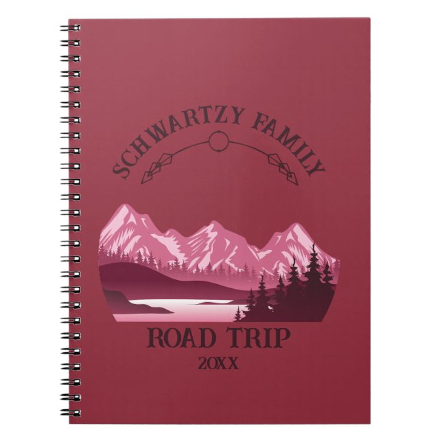 Caderno Espiral Vintage Red Mountain Lake Sunset (Frente)