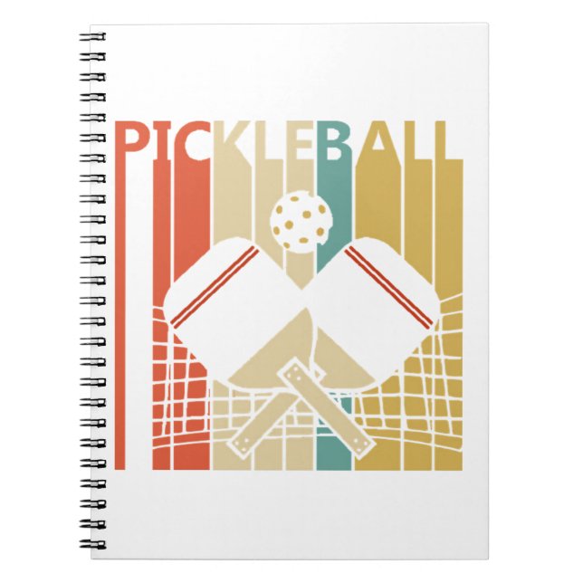 Caderno Espiral Vintage Retro Pickleball (Frente)
