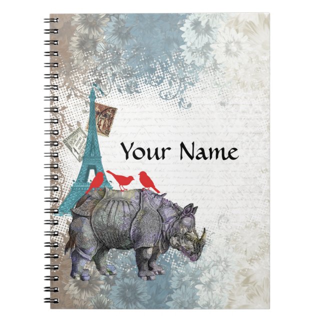 Caderno Espiral Vintage rhino (Frente)