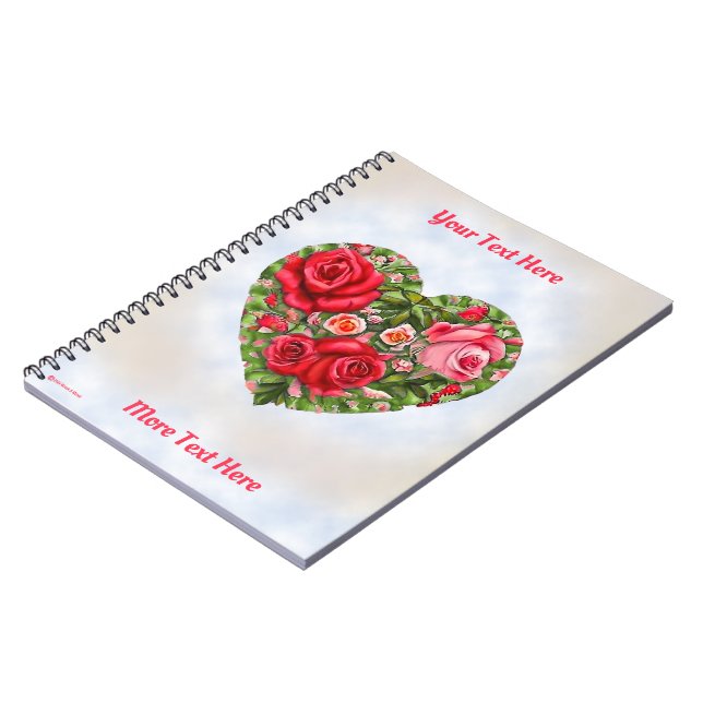 Caderno Espiral Vintage Rosa Heart (Left Side)