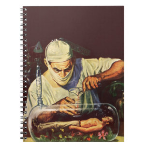 Caderno Espiral Vintage Science Fiction, Laboratory Mad Scientist