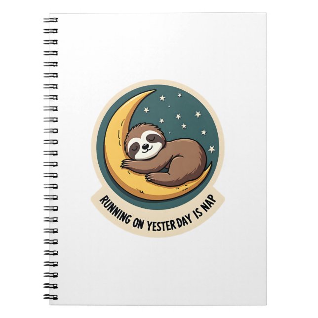 Caderno Espiral Vintage Sloth Tired Quote Funny Retro Animal Desig (Frente)