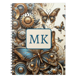Caderno Espiral Vintage Steampunk Butterflies