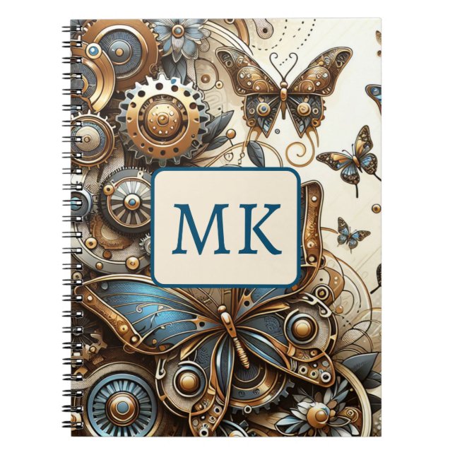 Caderno Espiral Vintage Steampunk Butterflies (Frente)