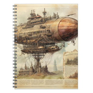 Caderno Espiral Vintage Steampunk Zeppelin (10)