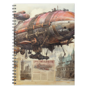 Caderno Espiral Vintage Steampunk Zeppelin (9)