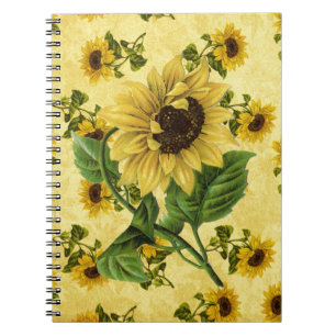 Caderno Espiral Vintage Sunflower