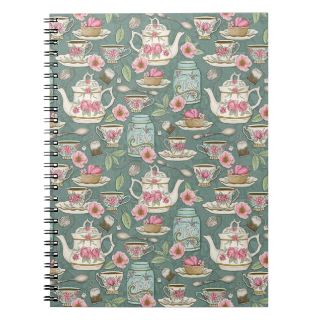 Caderno Espiral Vintage Tea Party (Frente)