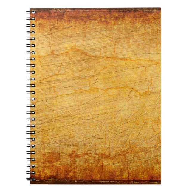 Caderno Espiral Vintage textura dourada (Frente)
