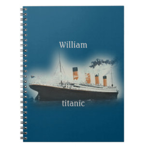 Caderno Espiral Vintage Titanic Ocean Liner Boy Sea Name Navio