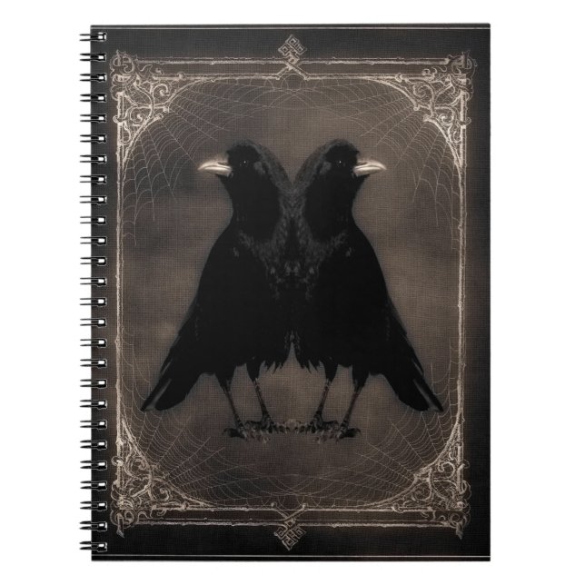 Caderno Espiral Vintage Twin Crows (Frente)