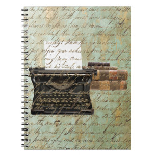 Caderno Espiral Vintage Typewrite Old Poem Escrevendo Diário de Li