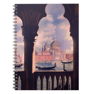 Caderno Espiral Vintage Veneice Itália Viagem