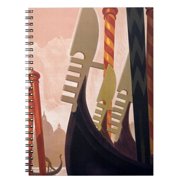 Caderno Espiral Vintage Venezia Gondolas (Frente)
