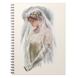Caderno Espiral Vintage Victorian Bride com a Bíblia Harrison Fish