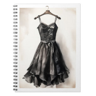 Caderno Espiral Vintage Victorian LBD Memória Negra Pequena Vestid
