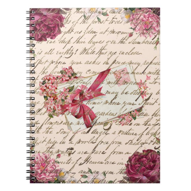 Caderno Espiral Vintage Victorian Letters Old Poem (Frente)