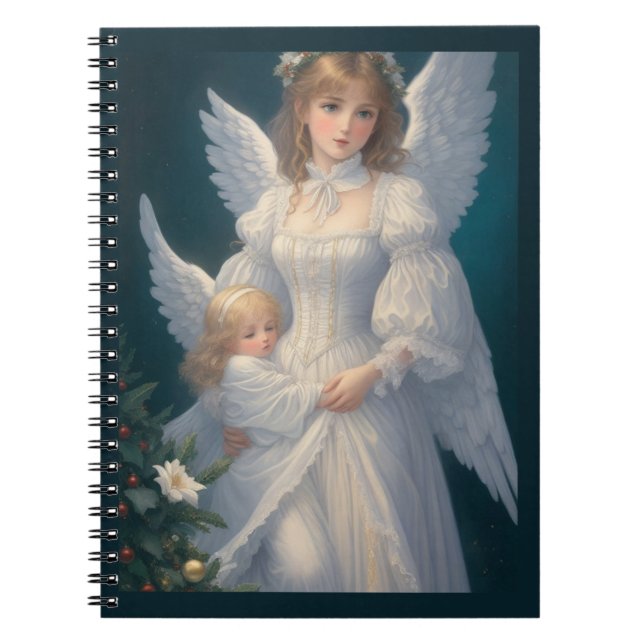 Caderno Espiral Vintage Victorian Retro Christmas Angel (Frente)
