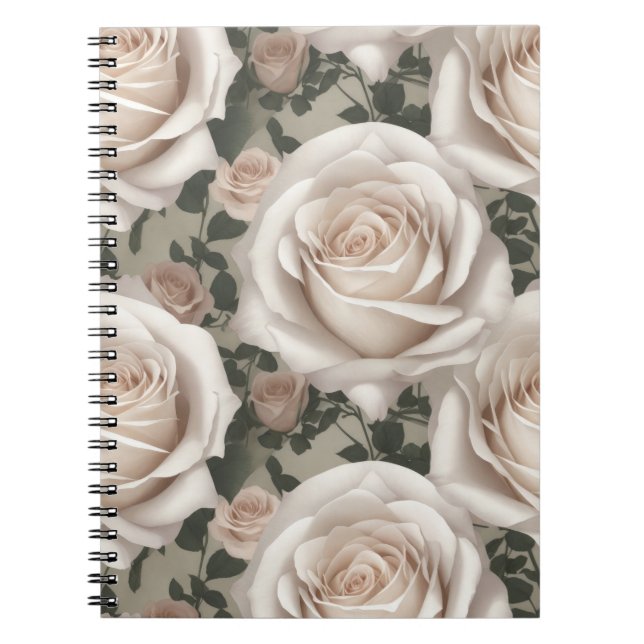 Caderno Espiral Vintage White Rose (Frente)