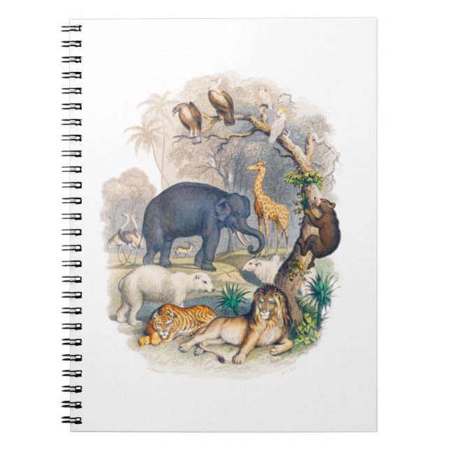 Caderno Espiral Vintage Wildlife na Nature Art (Frente)