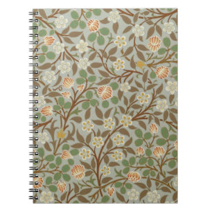 Caderno Espiral Vintage William Morris Clover Floral Design