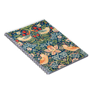 Caderno Espiral Vintage William Morris "Strawberry Thief" Design