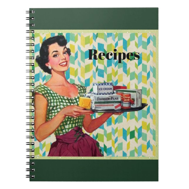 Caderno Espiral Vintage Woman Recipiente Book (Frente)