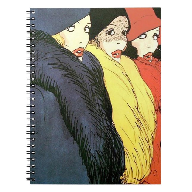 Caderno Espiral Vintage Women Fashion Plate 1930 (Frente)