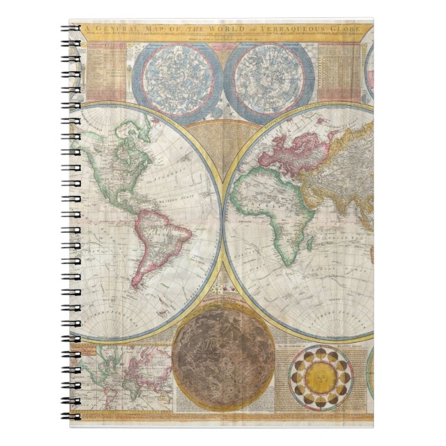 Caderno Espiral Vintage WORLD MAP (Frente)