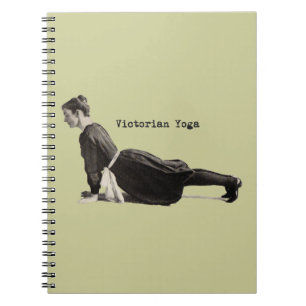 Caderno Espiral Vintage Yoga Woman Up Dog Antigamente