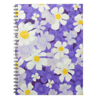 Caderno Espiral Vintagem Colorida: Padrão de Flor Sem Costura