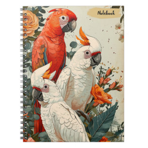Caderno Espiral Vintagem de Cockatoos