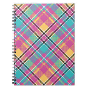 Caderno Espiral Vintagem Geométrica Moderna do Padrão Colorfull