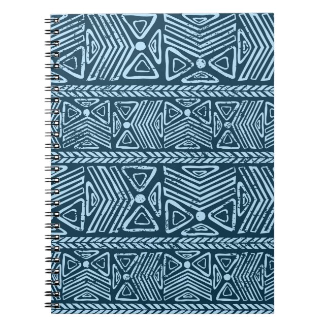 Caderno Espiral Vintagem tribal sem descontinuidades  (Frente)