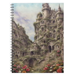 Caderno Espiral vintaje fantasy house flowers 2