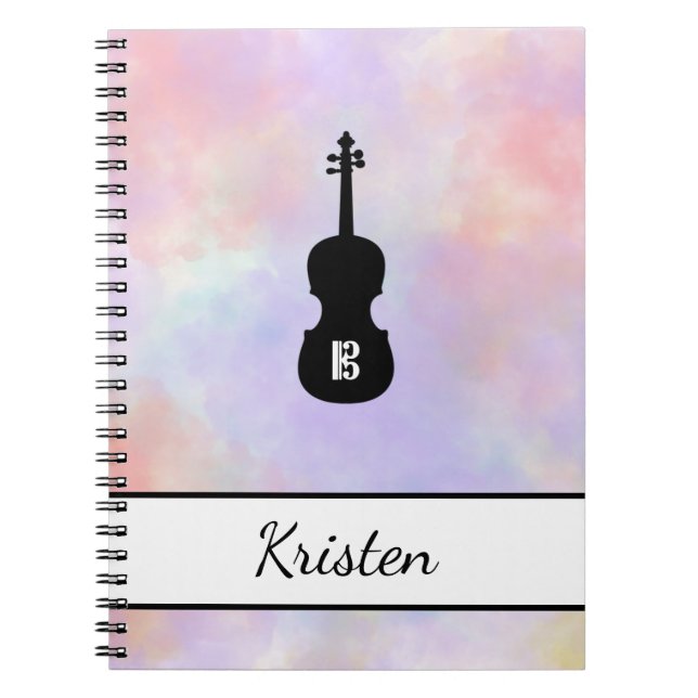 Caderno Espiral Viola Alto Clef Personalizada (Média) (Frente)