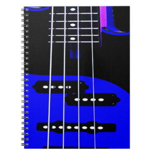 Caderno Espiral Violão Artístico Azul e Preto