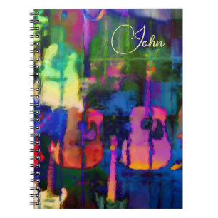 Caderno Espiral Violão das Cores Primárias Modernas