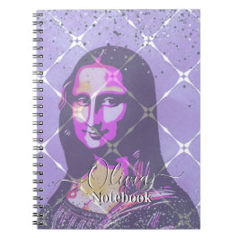 Caderno Espiral Violet Abstract Mona Lisa 