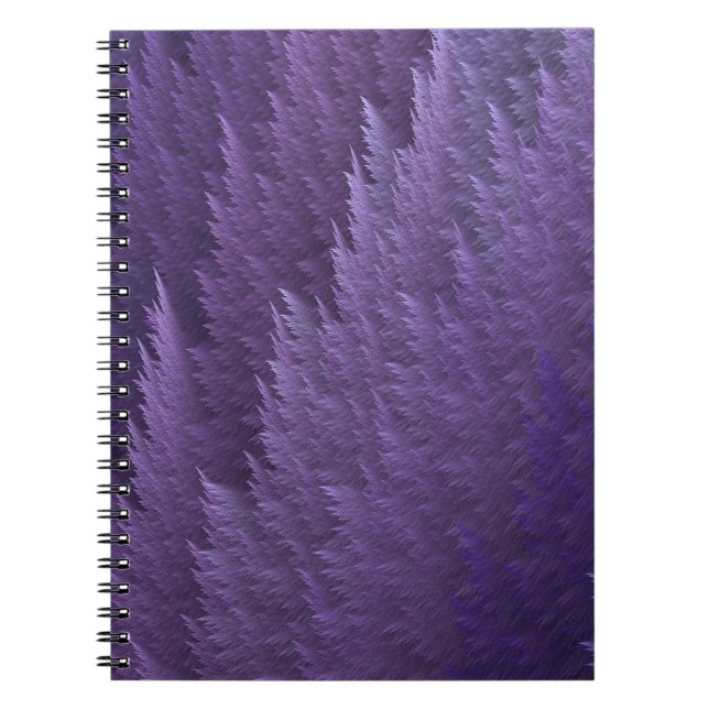 Caderno Espiral Violet Lilac Purple Tartan Feather Pattern (Frente)